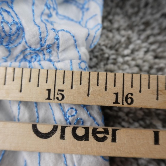 Lilly Pulitzer Dress Womens 10 White Blue Embroidered Sea Life Lace Trim V Neck - Picture 7 of 10